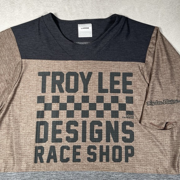 Troy Lee Designs TLD Skyline Air Short Sleeve Jersey Men L Light Moka Shirt-EUC - Picture 3 of 9